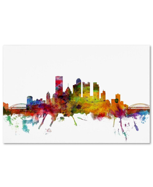 Michael Tompsett 'Pittsburgh Pennsylvania Skyline' Canvas Art - 16" x 24"