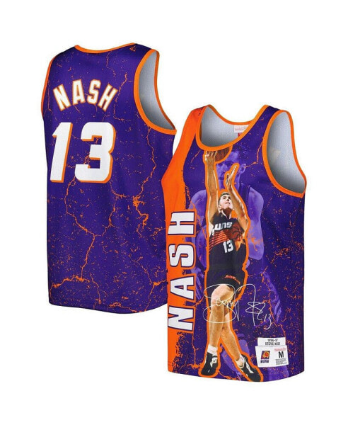 Men's Steve Nash Purple Phoenix Suns Hardwood Classics Player Burst Tank Top