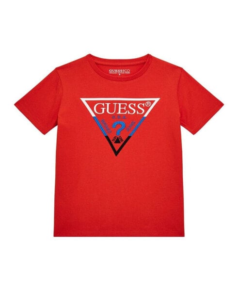 Big Boys Embroidered Triangle Short Sleeve T-Shirt