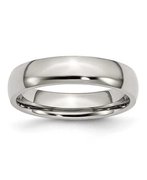 Stainless Steel Polished 5mm Half Round Band Ring