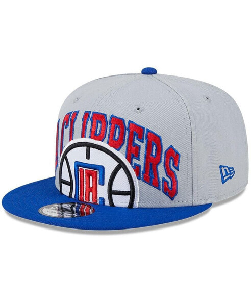 Бейсболка с откидным козырьком New Era LA Clippers двухцветная, серо-синяя 9FIFTY для мужчин