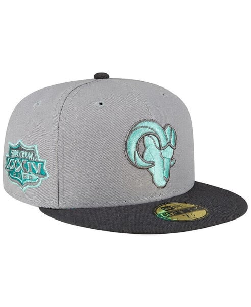 Головной убор New Era серый, графитовый Los Angeles Rams Aqua Pop 59FIFTY