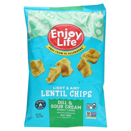 Light & Airy Lentil Chips, Dill & Sour Cream , 4 oz (113 g)