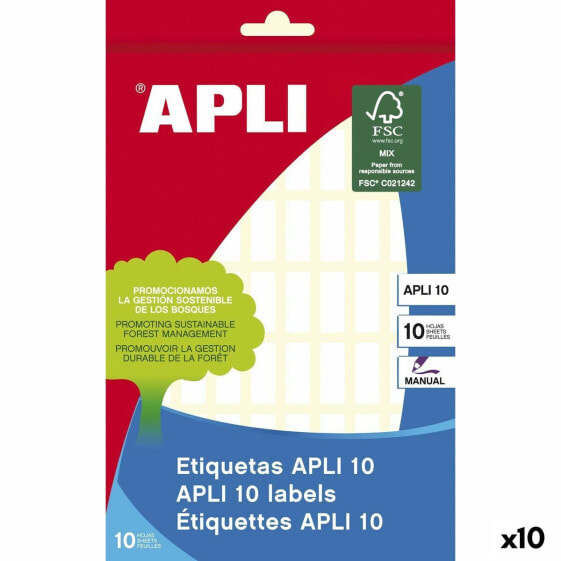 Adhesive labels Apli White Paper 10 Sheets 8 x 20 mm (10 Units)