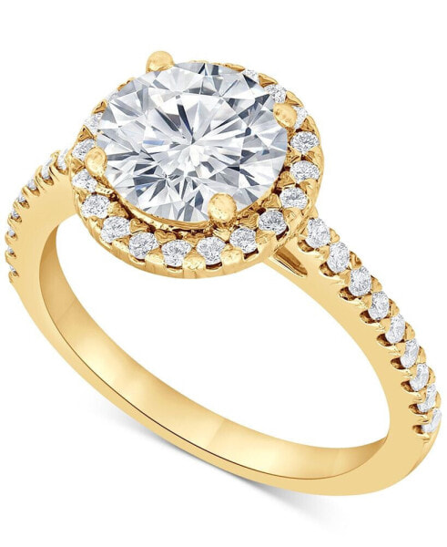 Certified Lab Grown Diamond Halo Engagement Ring (2-1/2 ct. t.w.) in 14k Gold