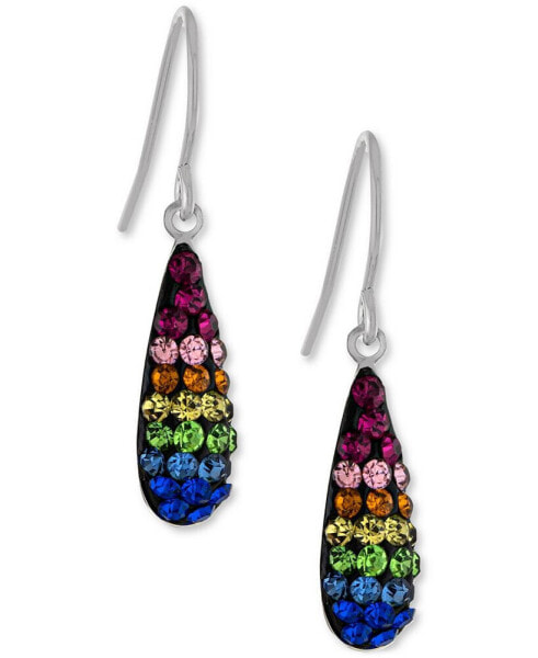 Crystal Rainbow Teardrop Drop Earrings in Sterling Silver, Created for Macy's