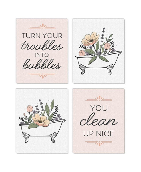 Turn Your Troubles Into Bubbles Wall Art - 4 ct Artisms - 8 x 10 in Colorful