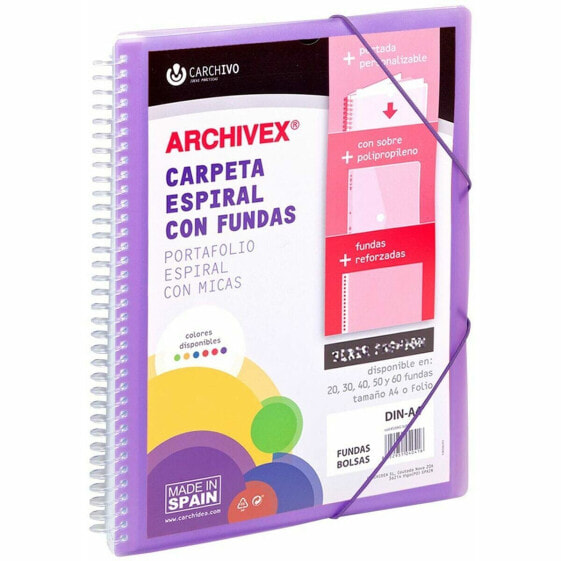 Папка-классификатор CARCHIVO Archivex-Star Фиолетовая A4 с Спиралью