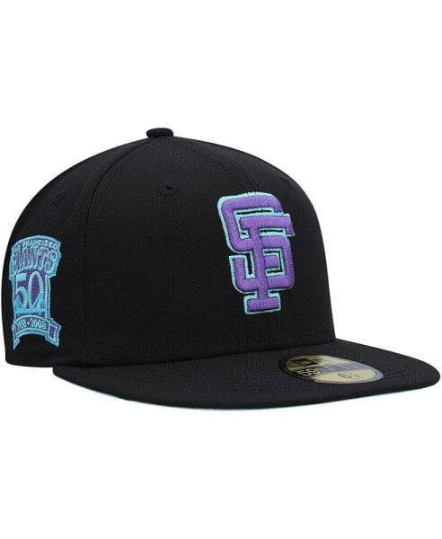 Men's Black San Francisco Giants 50th Anniversary in San Francisco Black Light 59FIFTY Fitted Hat