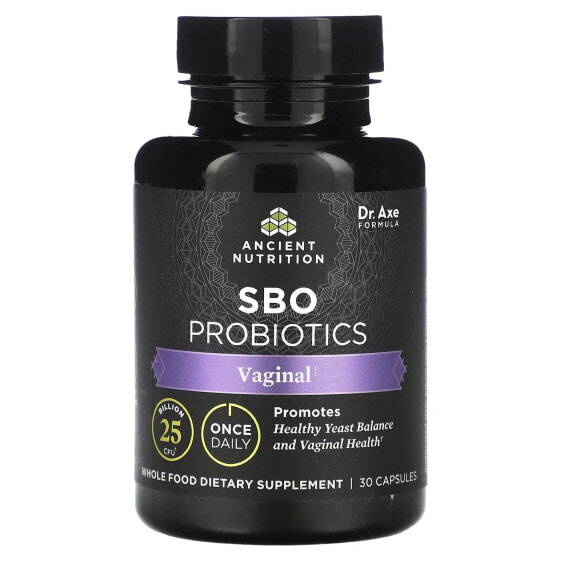 SBO Probiotics, Vaginal, 25 Billion CFU, 30 Capsules