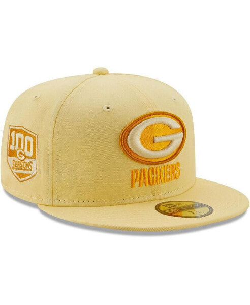 Men's Yellow Green Bay Packers 100 Seasons The Pastels 59FIFTY Fitted Hat