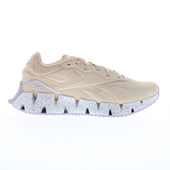 Reebok Zig Dynamica 4 Womens Beige Canvas Lace Up Lifestyle Sneakers Shoes 8