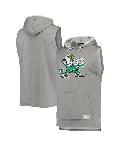 Men's Gray Notre Dame Fighting Irish Game Day Tech Sleeveless Hoodie