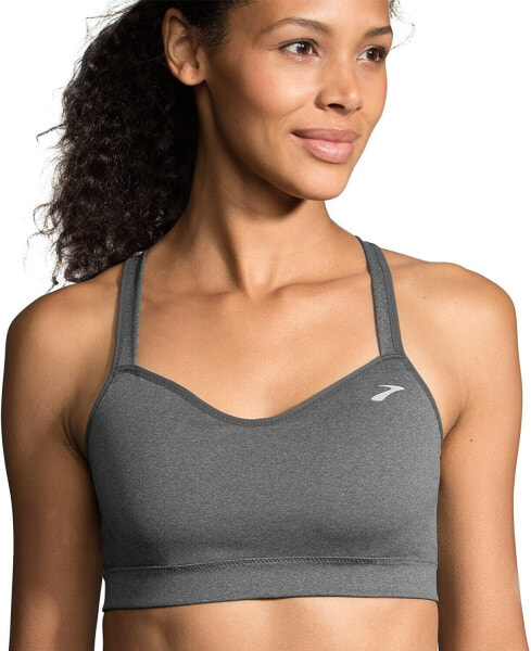 Moving Comfort 177868 Womens Cross Back Sports Bra Heather Asphalt Size Small