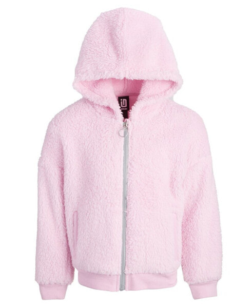 Toddler & Little Girls Solid Faux-Sherpa Hooded Jacket, Created for Macy's