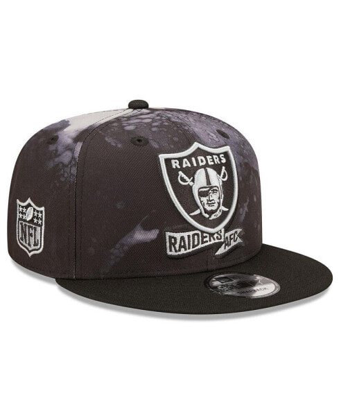 Men's Black Las Vegas Raiders Ink Dye 2022 Sideline 9FIFTY Snapback Hat