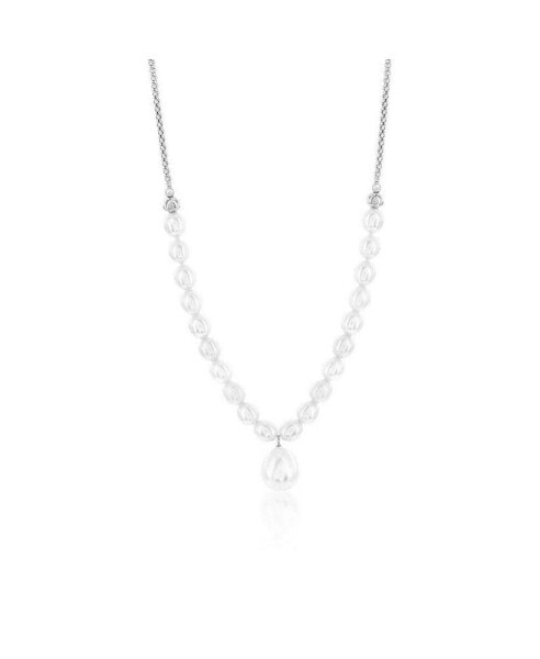 Sterling Silver Freshwater Pearl Hanging Pearl Necklace