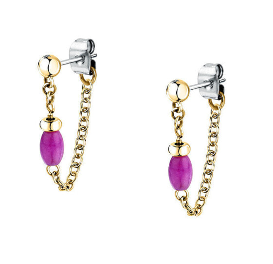 Playful bicolor chain earrings Colori SAXQ07