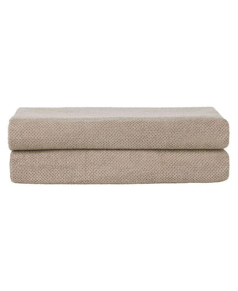 Cotton Textured Weave Bath Sheets - Set of 2