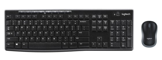 Logitech Wireless Combo MK270 - Full-size (100%) - Wireless - USB - QWERTZ - Black - Mouse included