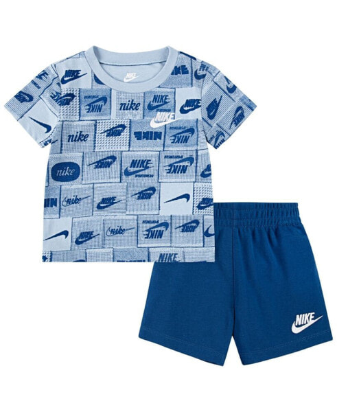 Костюм для малышей Nike Набор футболка с длинным рукавом и шорты сетка Baby Boys Dri-Fit Icon