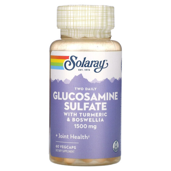 Glucosamine Sulfate, with Turmeric & Boswellia, 1,500 mg, 60 Vegcaps (750 mg per Capsule)