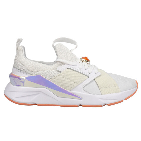 Puma Muse X5 Crystal G. Lace Up Womens Off White Sneakers Casual Shoes 384099-0