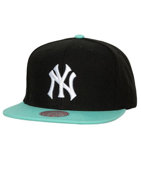 Men's Black, Teal New York Yankees Hometown Snapback Hat