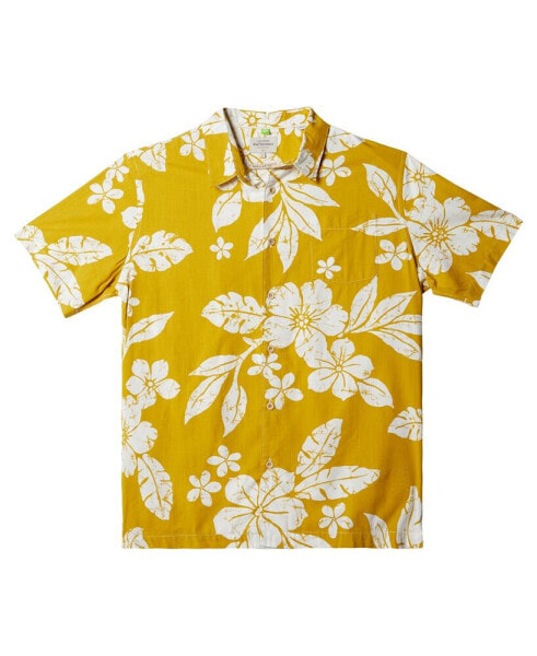 Quiksilver Men's Aqua Flower Short Sleeves Shirt