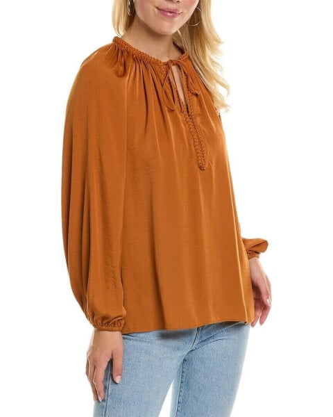 Kobi Halperin Rosa Peasant Blouse Women's Orange Xs