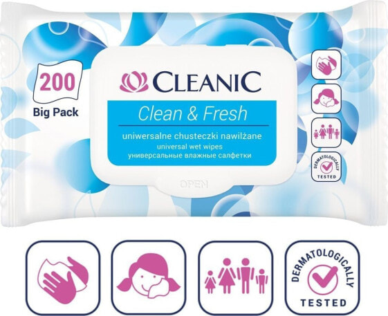 Очищающие салфетки Cleanic Clean&Fresh 200 штук