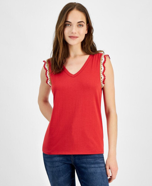 Women's Crochet-Trim Tank Top