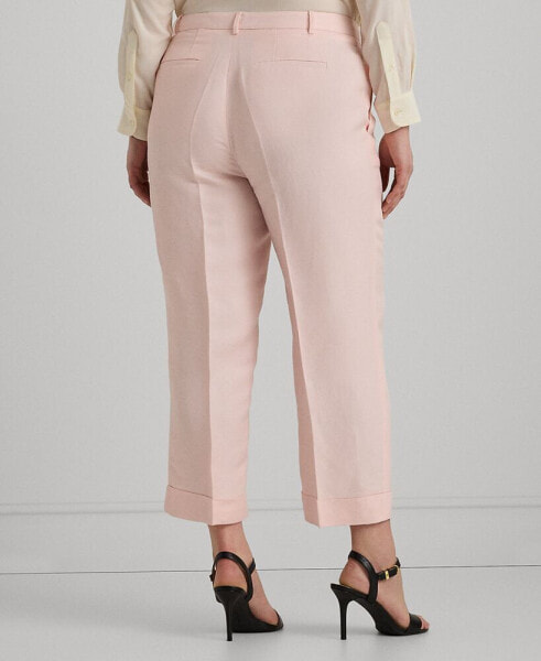 Брюки Ralph Lauren Lauren Ralph Lauren plus Size Cropped Wide-Leg Twill Pants