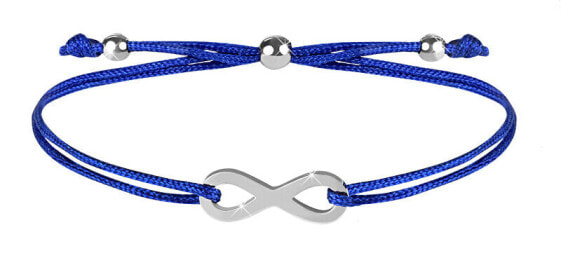Corded wristband with infinity blue / steel