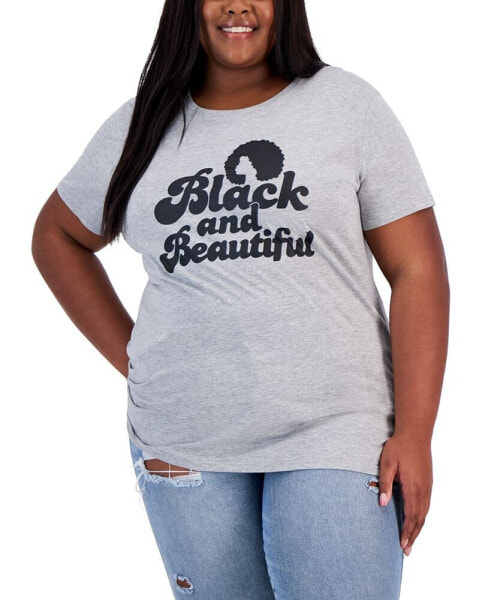 Trendy Plus Size Black Beautiful Graphic T-Shirt