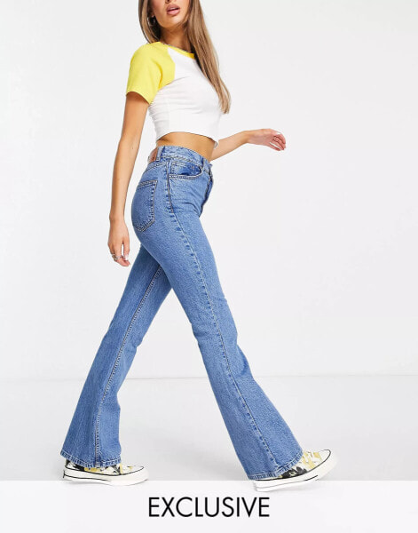 Reclaimed Vintage inspired 99' flare jean in pretty blue