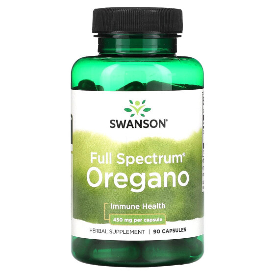Травяные капсулы Swanson Орегано Full Spectrum, 450 мг, 90 штук