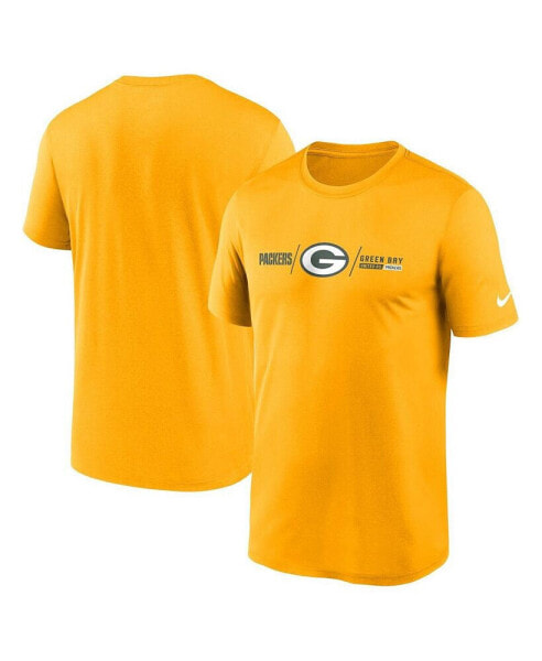 Men's Gold Green Bay Packers Horizontal Lockup Legend T-shirt