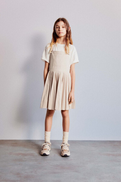 Pleated pinafore dress