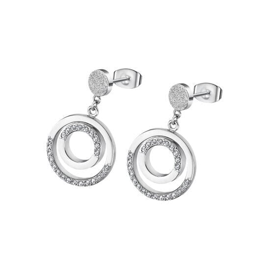 Stylish steel earrings with clear zircons Urban Woman LS2180-4 / 1