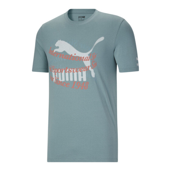 Puma Classics Re:Escape Graphic Tee Mens Grey Casual Tops 62128184