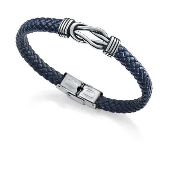 Men´s leather bracelet with steel ornament Beat 1304P01013