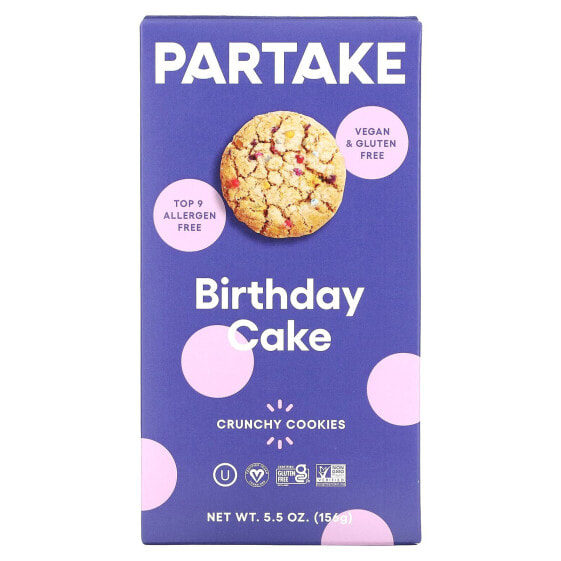 Partake, Хрустящее печенье, праздничный торт, 156 г (5,5 унции)