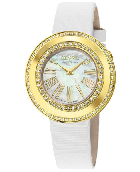 Часы Gevril Gandria White Leather 36mm