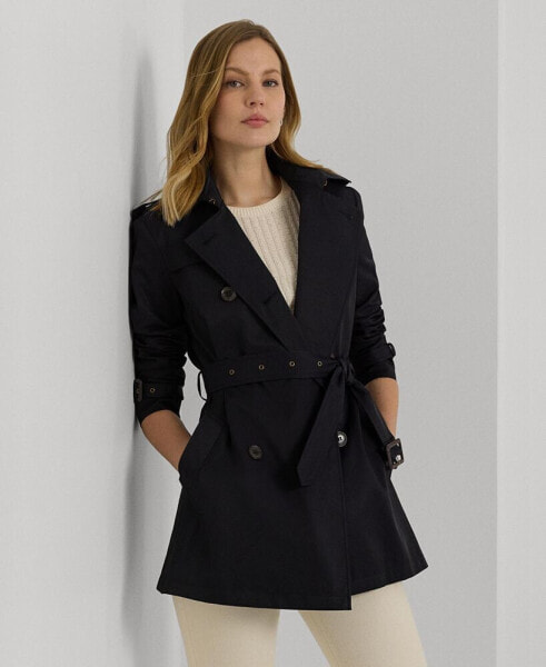 Women's Double-Breasted Short Trench Coat