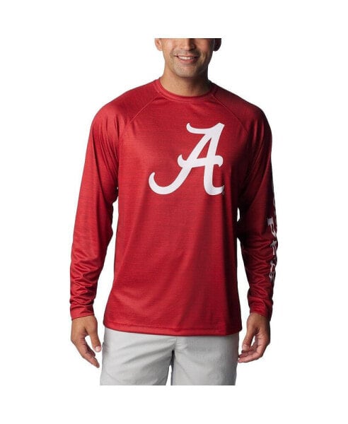 Men's Crimson Alabama Crimson Tide Big and Tall Terminal Tackle Raglan Omni-Shade Long Sleeve T-shirt