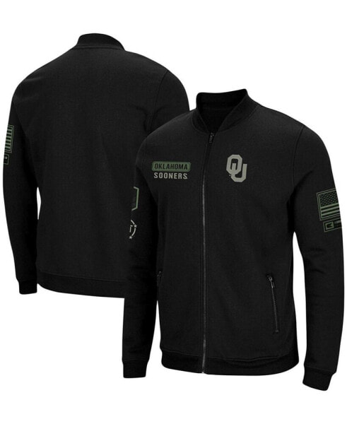 Куртка мужская Colosseum Black Oklahoma Sooners OHT Military-Inspired Appreciation High-Speed Bomber Full-Zip - Верхняя одежда