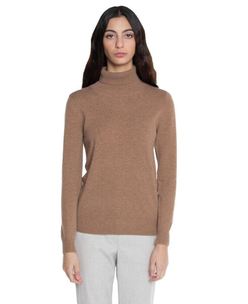 Women's 100% Pure Cashmere Long Sleeve Turtleneck Pullover Sweater