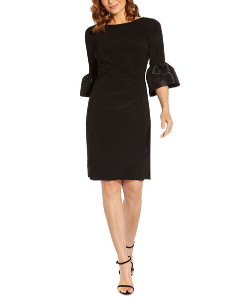 Women's Bell-Cuff Draped Jersey Dress