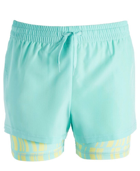 Big Girls Wavy Geo Layered-Look Shorts, Created for Macy's